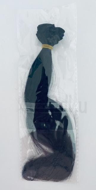 Vlasy na panenky zahnuté černé 20cm