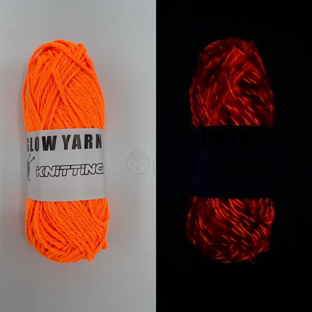 Glow in dark příze oranžová sytá