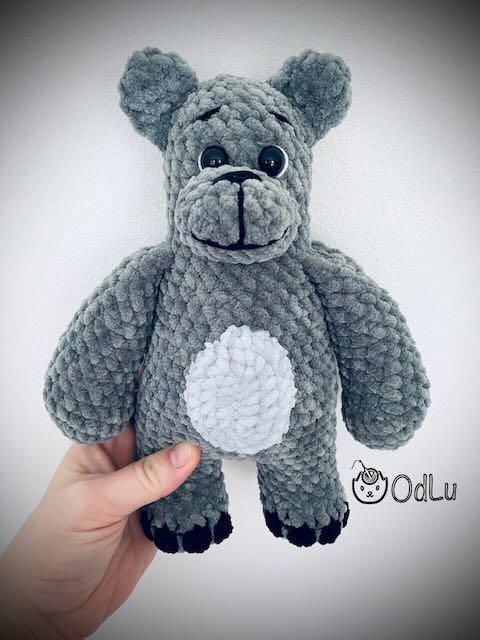 DIY - Háčkovaný medvídek Buclík šedý