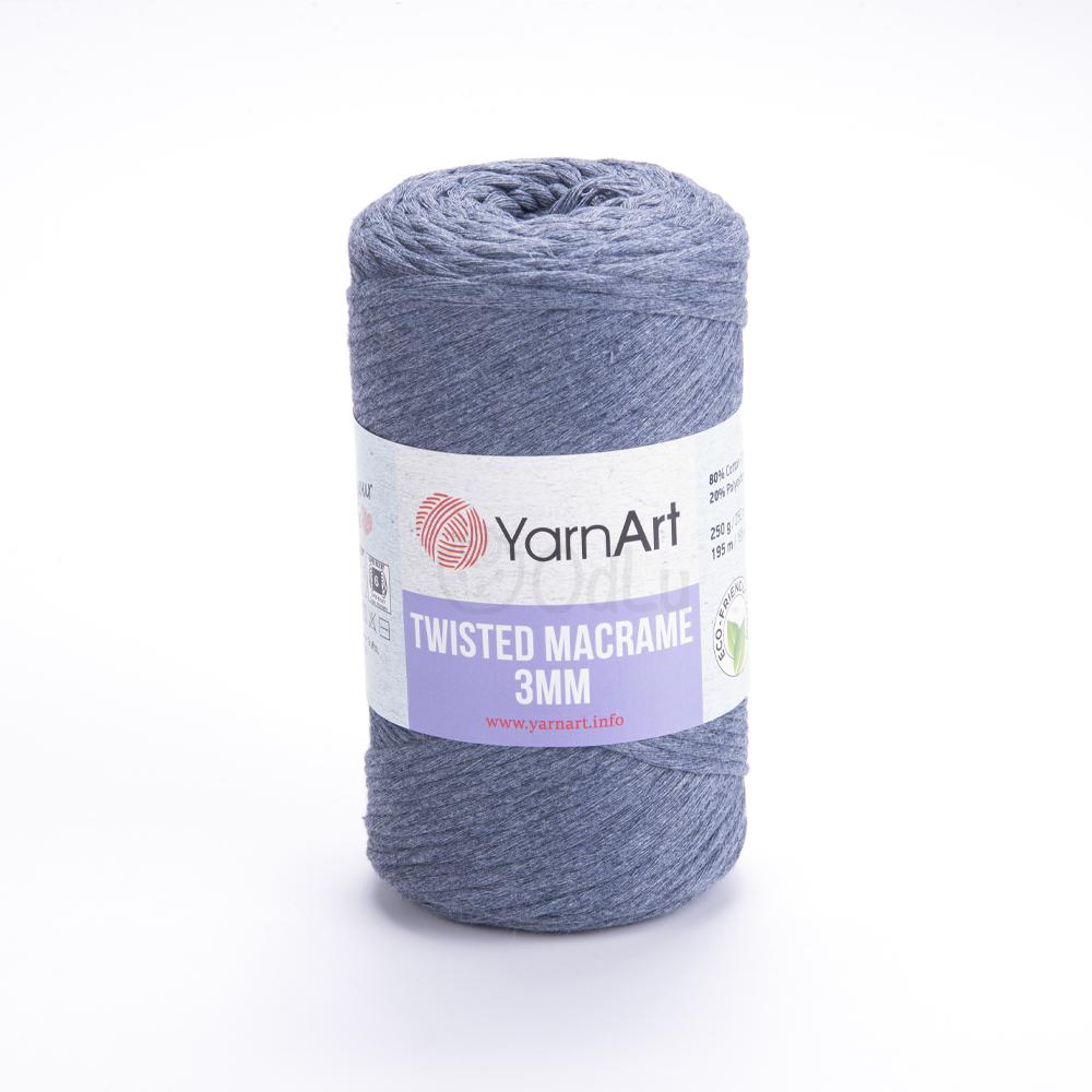 Yarnart Twisted Macrame 3mm 761 šedomodrá