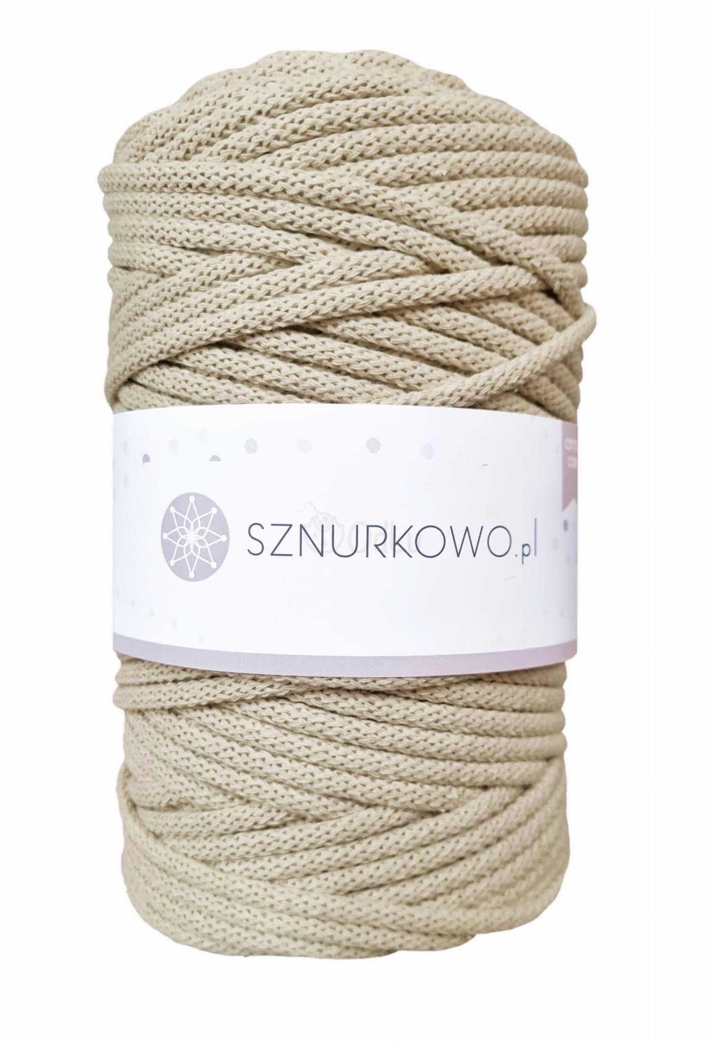 Sznurkowo bavlněné šňůry 5mm světle béžové