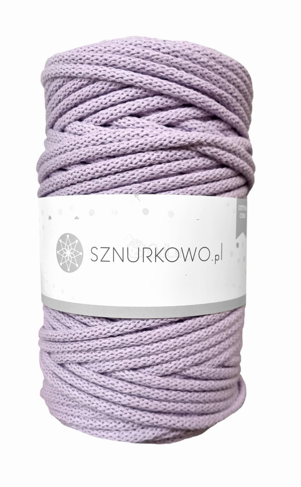 Sznurkowo bavlněné šňůry 5mm levandulové