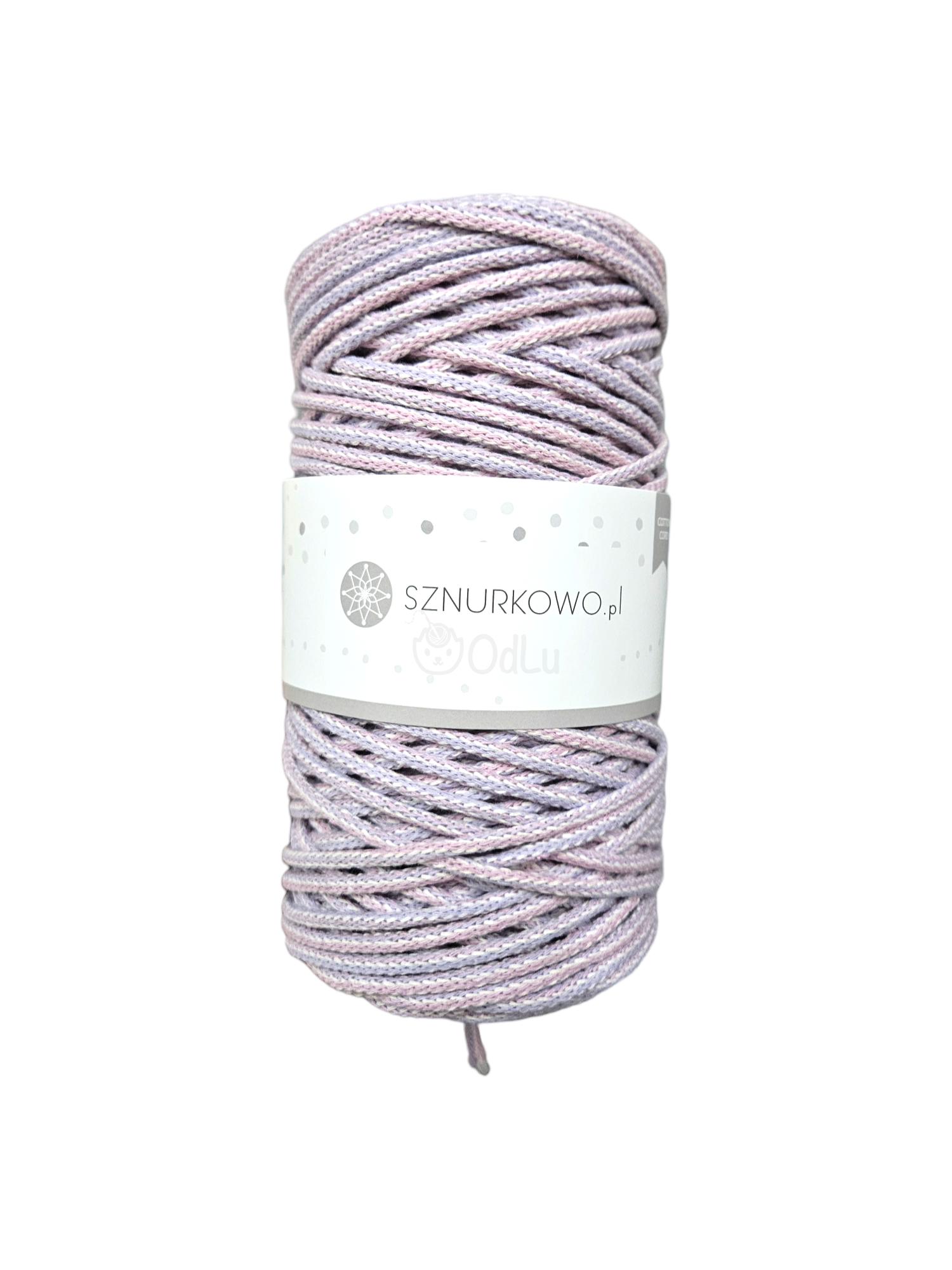 Sznurkowo bavlněné šňůry 3mm liliový mix