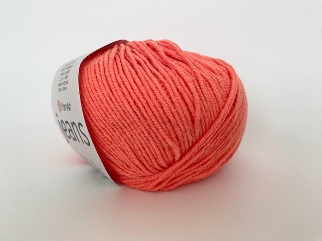 Yarnart Jeans 61 neonově korálová