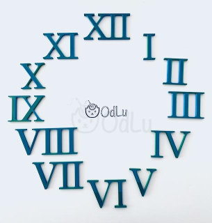 Hodinové římské číslice 4cm Magic MZ modrozelené