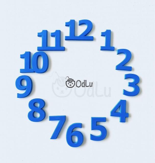 Hodinové arabské číslice 4cm modré