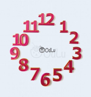 Hodinové arabské číslice 4cm Magic CZ červenozlaté