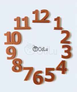 Hodinové arabské číslice 2cm měděné